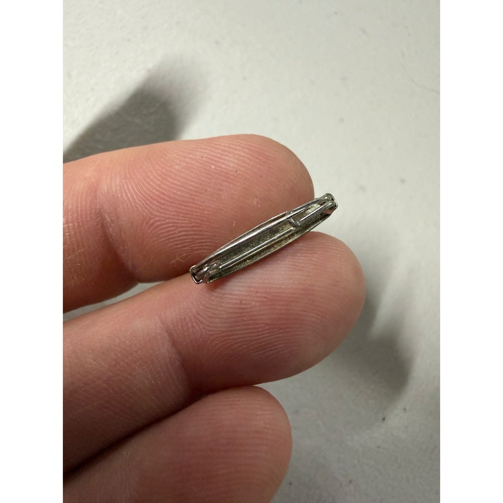 Vintage Silver Tone Minimalist Safety Pin Brooch Small Bar Lapel Pin 0.75 Inch